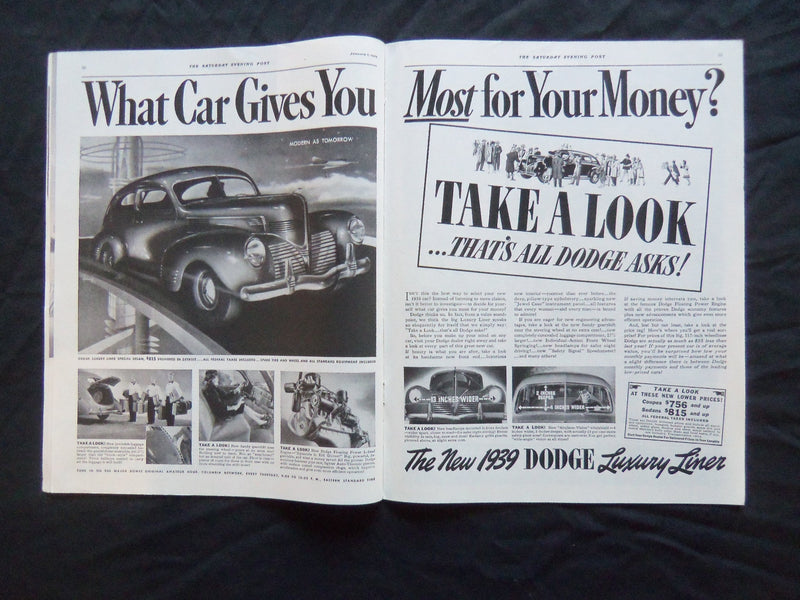1939 JANUARY 7 THE SATURDAY EVENING POST MAGAZINE - ILLUSTRATED COVER - SP 1768