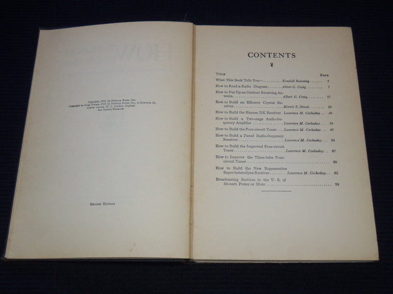 1924 HOW TO BUILD YOUR RADIO RECEIVER BY KENDALL BANNING & COCKADAY - R 120C
