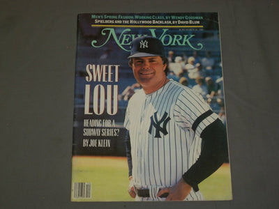 1986 MARCH 24 NEW YORK MAGAZINE - LOU PINIELLA - SWEET LOU - SP 3118