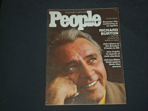 1974 NOVEMBER 4 PEOPLE MAGAZINE - RICHARD BURTON - B 4714