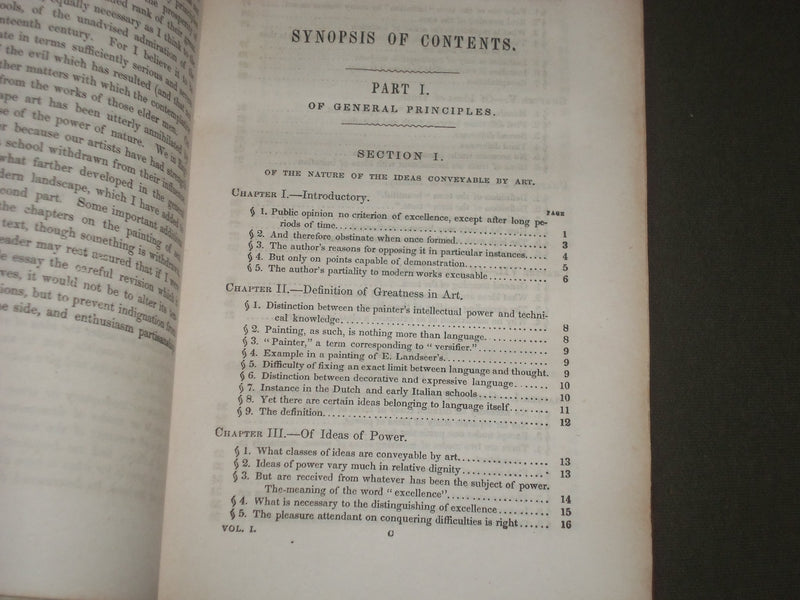 1855 MODERN PAINTERS BY A GRADUATE OF OXFORD VOLUME NO. 1 - NEW YORK - KD 4548