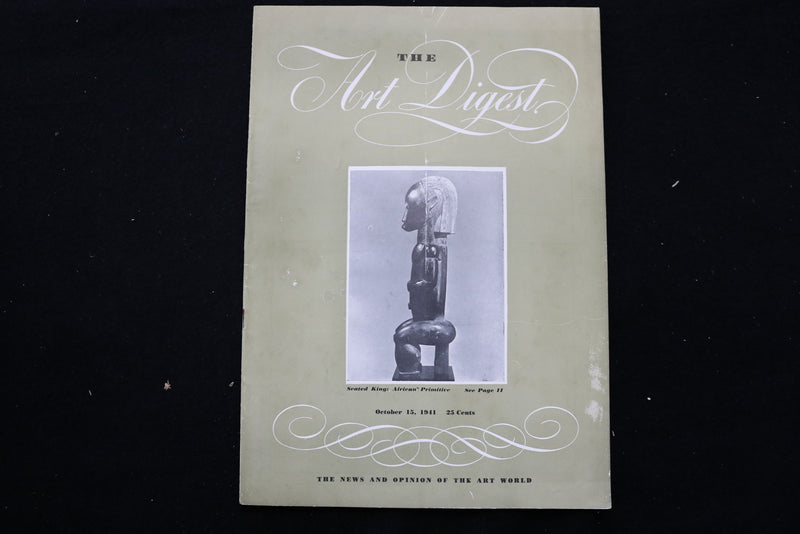 1941 OCT 15 THE ART DIGEST MAGAZINE - SEATED KING COVER - F 256C