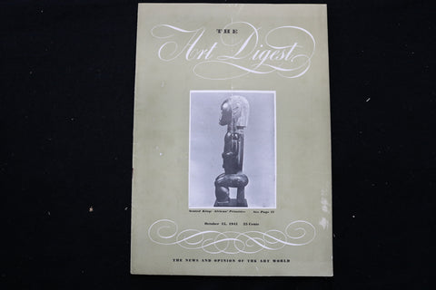 1941 OCT 15 THE ART DIGEST MAGAZINE - SEATED KING COVER - F 256C