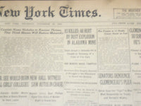 1922 NOVEMBER 23 NEW YORK TIMES - ALABAMA MINE EXPLOSION, 83 KILLED - NT 8438