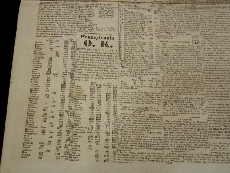 1840 OCTOBER 27 DOVER ENQUIRER NEWSPAPER - HARRISON - VOICE OF VICTORY - NP 8982