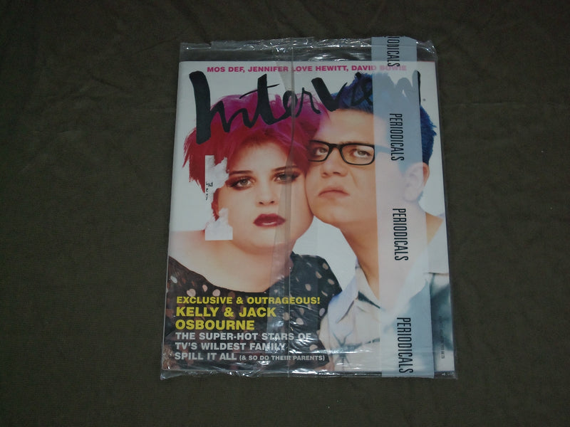 2002 JUNE INTERVIEW MAGAZINE - KELLY & JACK OSBOURNE COVER - B 4456