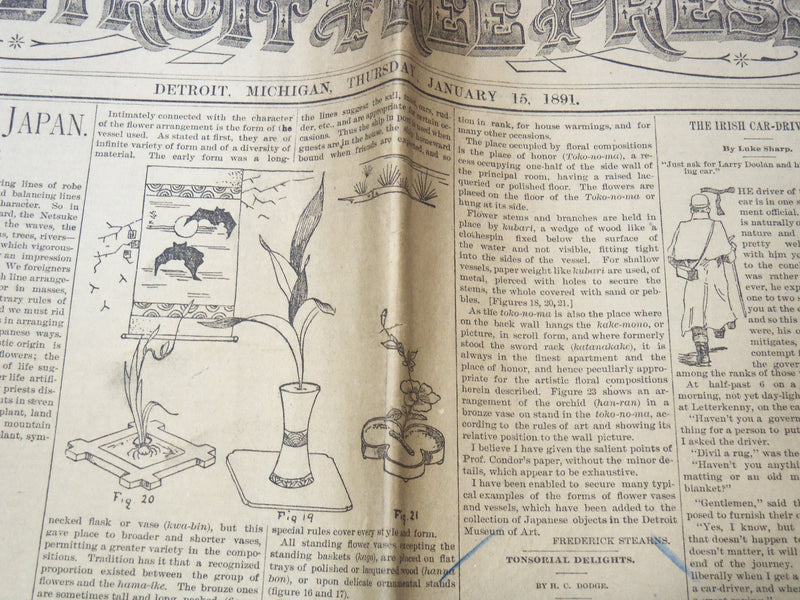 1891 JANUARY 15 THE WEEKLY DETROIT FREE PRESS NEWSPAPER - MICHIGAN - NP 8975