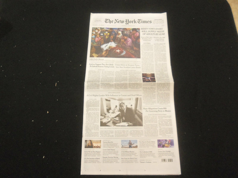 2021 MARCH 3 NEW YORK TIMES-BIDEN VOWS DOSES WILL SUPPLY NEEDS OF ADULTS BY JUNE