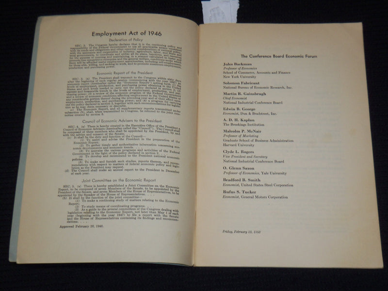 1953 THE COUNCIL OF ECONOMIC ADVISERS STUDY BULLETIN NO. 38 - J 9880