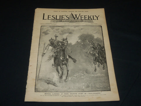 1901 JUNE 22 LESLIE'S WEEKLY MAGAZINE -BENGAL LANCERS AT EXCITING SPORT- NP 4410