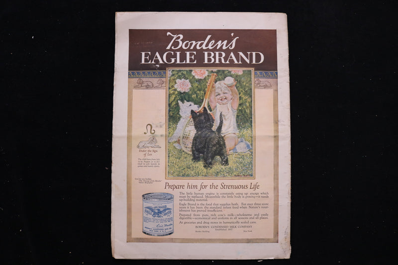 1919 JULY NEEDLECRAFT MAGAZINE - LADY WITH UMBRELLA COVER - E 9954