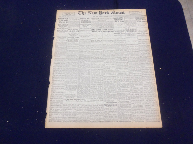1920 DECEMBER 28 NEW YORK TIMES - BOMBARDING FIUME BY LAND AND SEA - NT 8490