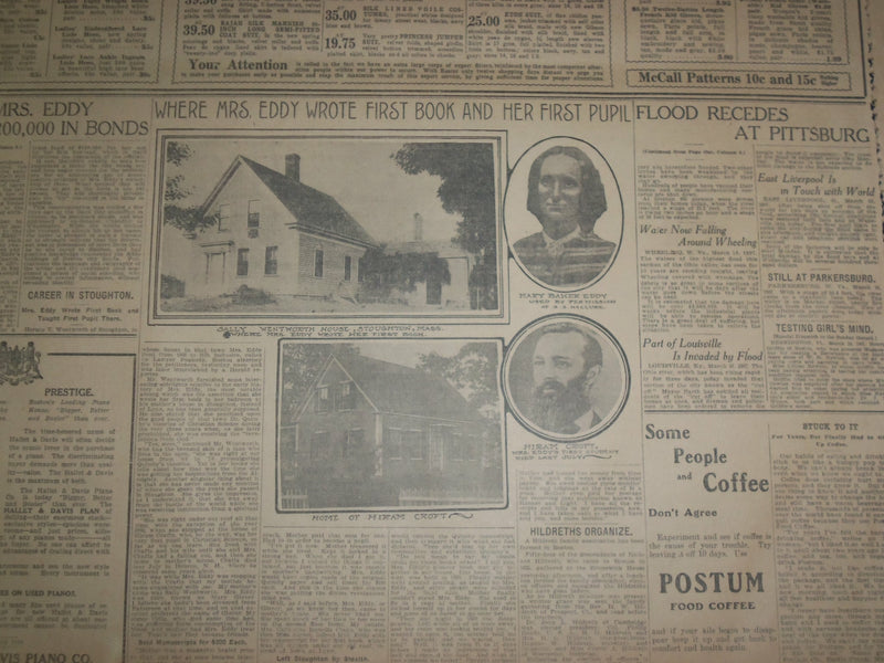 1907 MARCH 17 THE BOSTON HERALD - EXPLOSION DESTROYS UPTON SINCLAIR HOME - BH 12