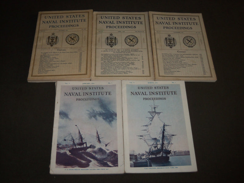 1941-1951 UNITED STATES NAVAL INSTITUTE PROCEEDINGS MAGAZINE LOT OF 5 - WR 94