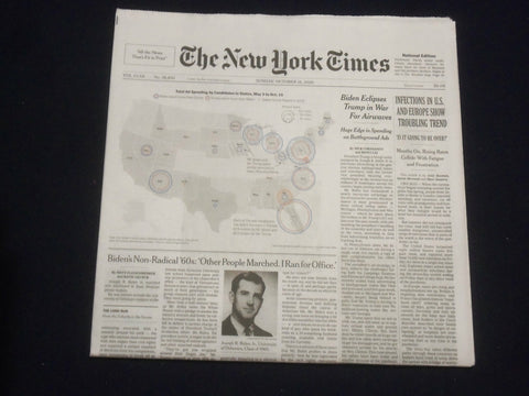 2020 OCTOBER 18 NEW YORK TIMES - BIDEN ECLIPSES TRUMP IN WAR FOR AIRWAVES