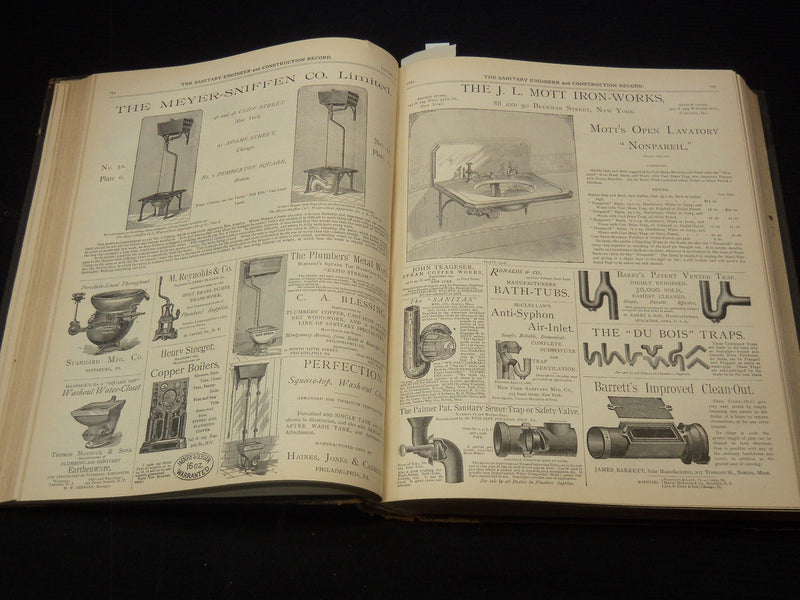 1886-1887 SANITARY ENGINEER CONSTRUCTION RECORD BOUND VOLUME 15 & 16 - KD 3351B