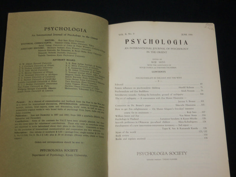 1959 PSYCHOLOGIA INTERNATIONAL JOURNAL MAGAZINE LOT OF 3 - WR 572D