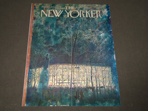 1964 FEBRUARY 29 NEW YORKER MAGAZINE FRONT COVER ONLY - GREAT ART FOR FRAMING