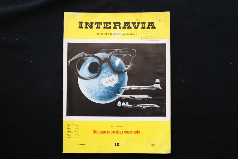 1954 DEC INTERAVIA MAGAZINE - DIALOGUE BETWEEN TWO CONTINENTS COVER - E 10799