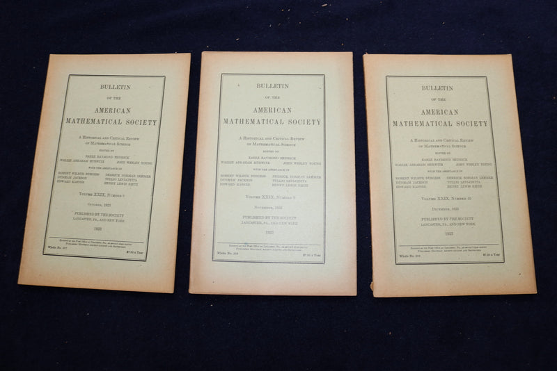 1922-1924 AMERICAN MATHEMATICAL SOCIETY BULLETIN - LOT OF 24 - O 3389