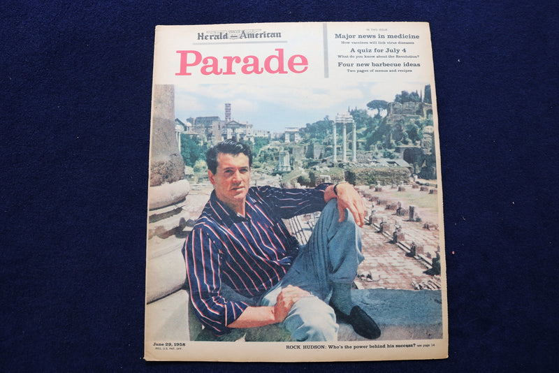1958 JUNE 29 PARADE MAGAZINE - ROCK HUDSON COVER - E 22349