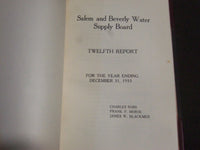 1931-1934 SALEM & BEVERLY WATER SUPPLY BOARD REPORTS 10-13 BOOK - KD 4158