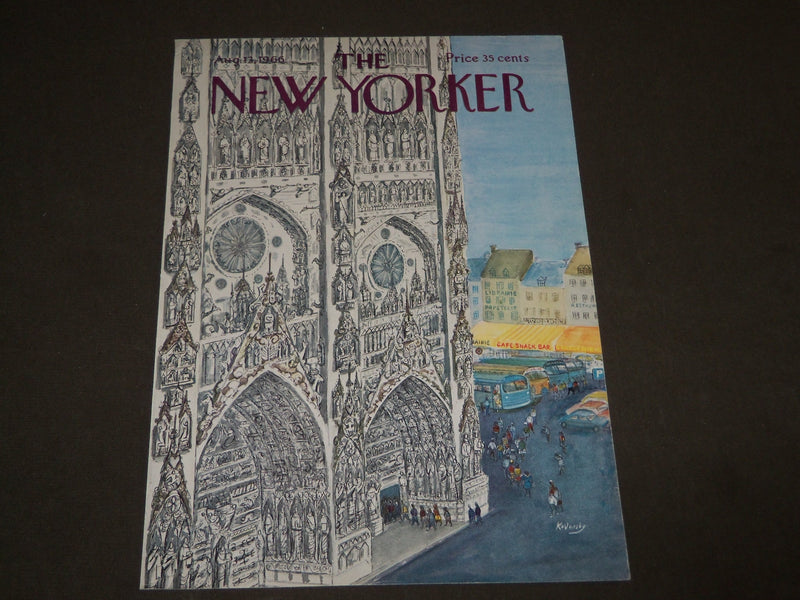 1966 AUGUST 13 NEW YORKER MAGAZINE FRONT COVER ONLY - GREAT ART FOR FRAMING