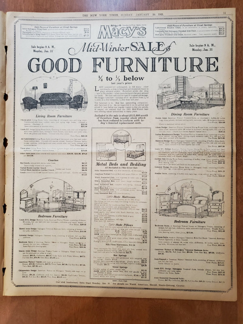 1921 JANUARY 30 NEW YORK TIMES- N.Y. YANKEES PICK SITE FOR NEW BALLPARK- NT 8097