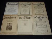 1923-1924 THE INDEPENDENT WEEKLY MAGAZINE LOT OF 35 - ARTICLES & ADS - WR 707