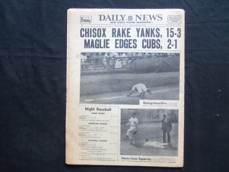 1954 JULY 22 NY DAILY NEWS NEWSPAPER - RESCUE BEAUTY IN SUICIDE PACT - NP 2499