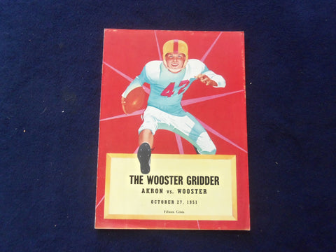 1951 OCTOBER 27 HIGH SCHOOL FOOTBALL PROGRAM - AKRON VS. WOOSTER - J 8450