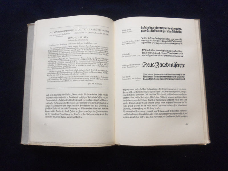 1949 UBER SCHONBEIT VON SCHRIFT UND DRUCT HARDCOVER BOOK -DR. KLINGSPOR- KD 8313