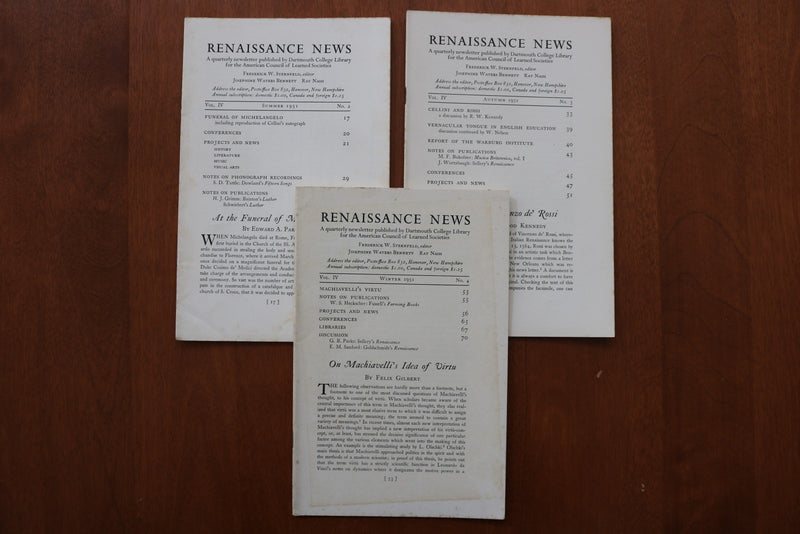 1949-1953 RENAISSANCE NEWS MAGAZINE - DARTMOUTH COLLEGE - LOT OF 18 - O 3914