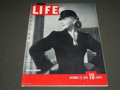 1939 OCTOBER 23 LIFE MAGAZINE - WAR AND FASHION COVER - L 153