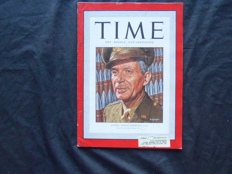 1942 JUNE 15 TIME MAGAZINE - GENERAL BREHON SOMERVELL - T 818