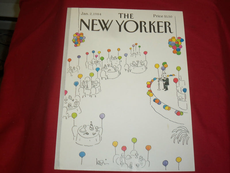 1984 JANUARY 2 NEW YORKER MAGAZINE FRONT COVER ONLY - GREAT ART FOR FRAMING