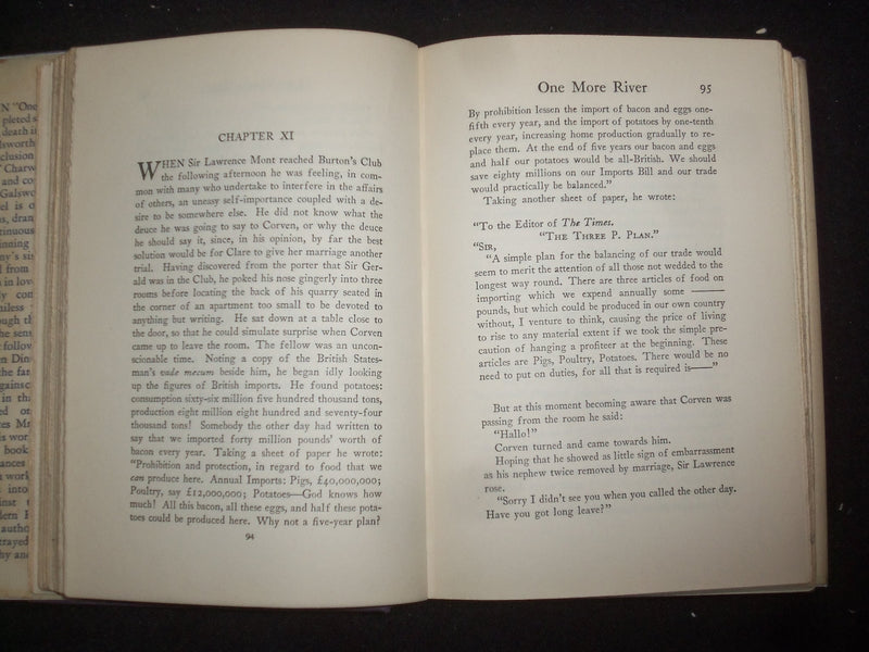 1933 ONE MORE RIVER HARDCOVER BOOK BY JOHN GALSWORTHY - KD 9231