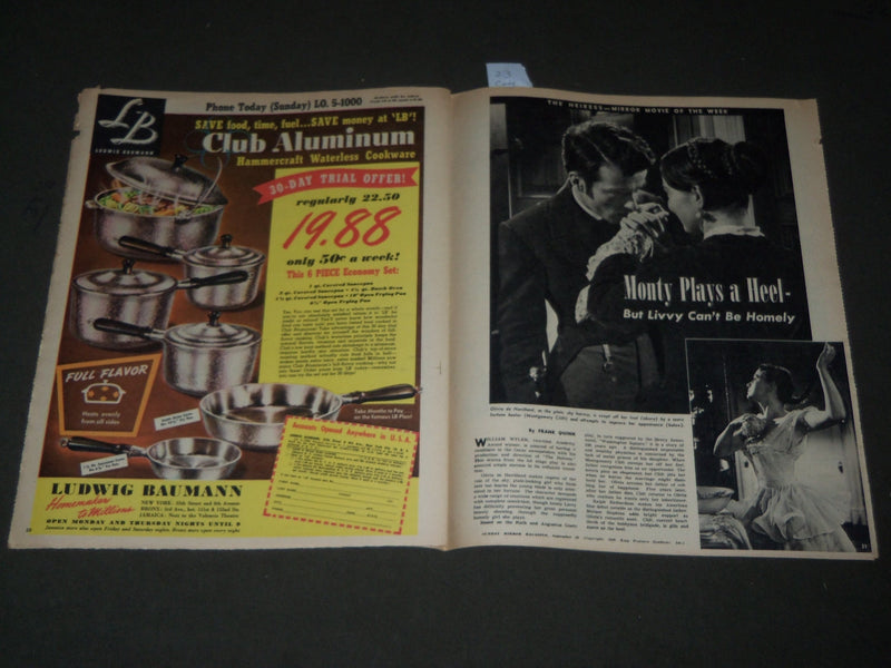 1949 SEPTEMBER 18 SUNDAY MIRROR MAGAZINE SECTION - JOAN EVANS - J 3016