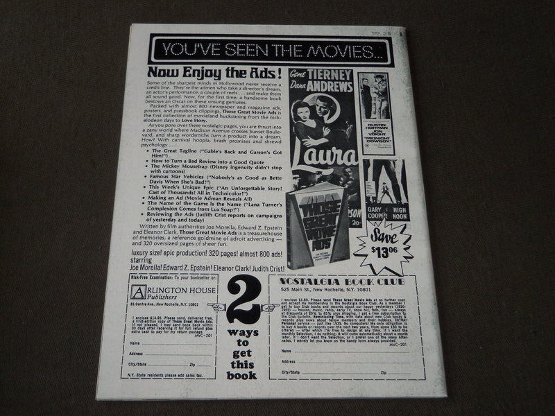 1973 DECEMBER MOVIE CLASSICS MAGAZINE - BETTY GRABLE COVER - CW 934