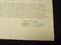 1952 STEVEN T. EARLY JR. SIGNED TYPED LETTER TO HON. LAWRENCE GRONER - J 5363