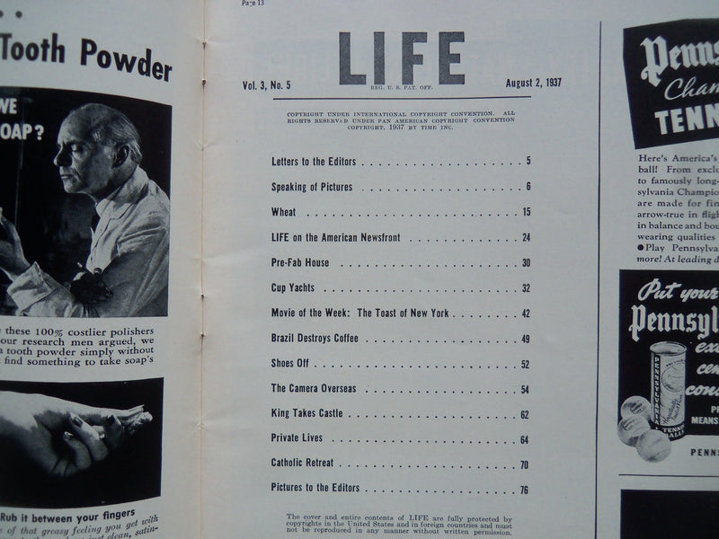 1937 AUGUST 2 LIFE MAGAZINE - SISTER MAKING SALAD - L 37