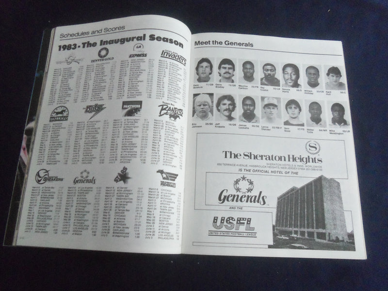 1983 USFL KICKOFF FOOTBALL PROGRAM - NJ GENERALS VS ARIZONA WRANGLERS - SP 6483D