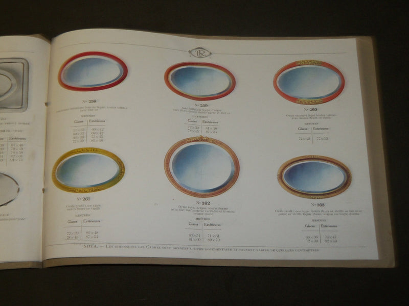 1900'S GLACES NUES ET ENCADREES FRENCH CATALOG - GLASS - FRAMES - J 3821