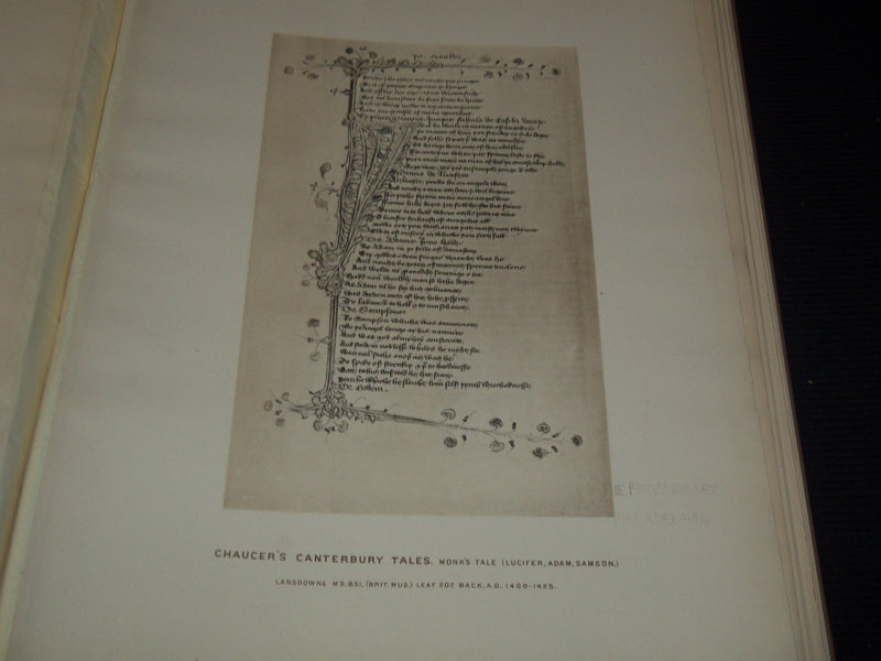 1877 AUTOTYPES OF CHAUCER MANUSCRIPTS VOLUME - NICE PLATES - Z 237