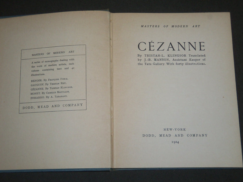 1924 MASTERS OF MODERN ART - CEZANNE BOOK - 40 PRINTS - KD 5814
