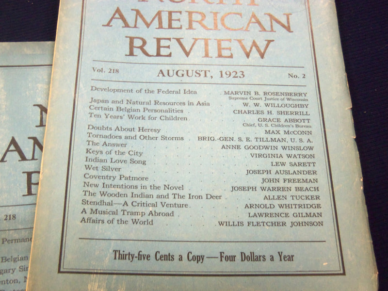 1923 NORTH AMERICAN REVIEW LOT OF 12 COMPLETE YEAR - STORIES/ARTICLES - WR 657