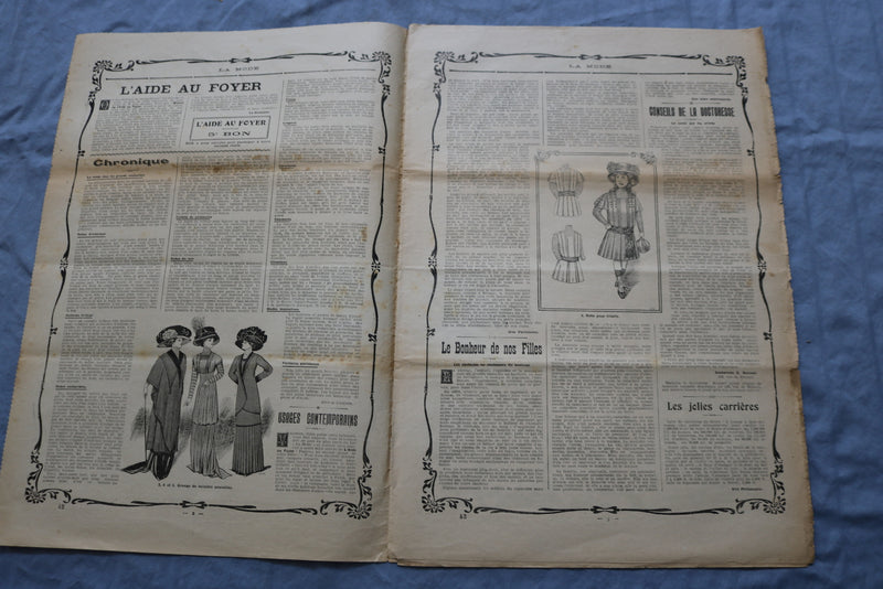 1909 OCTOBER 17 LA MODE MAGAZINE - GREAT ILLUSTRATIONS - FRENCH - NP 8658