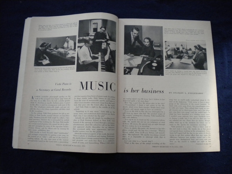 1954 DECEMBER TODAY'S SECRETARY MAGAZINE - NICE COVER, STORIES, PHOTOS- SP 3625F