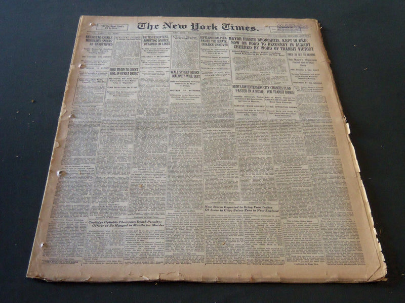 1926 FEBRUARY 10 NEW YORK TIMES - REICHSTAG ASSAILS MUSSOLINI'S SNEERS - NT 6607