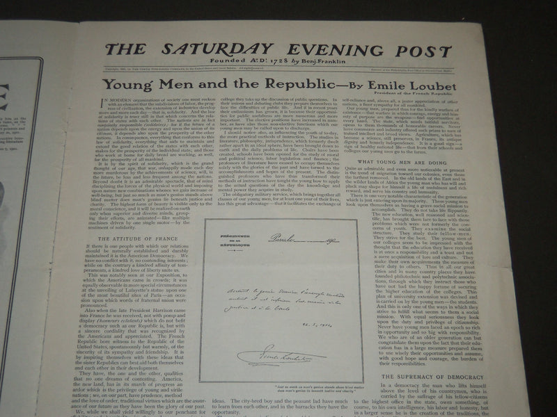 1901 JULY 6 THE SATURDAY EVENING POST MAGAZINE - ILLUSTRATED COVER - SP 539
